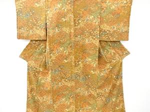 鼓に草花・蝶模様小紋着物